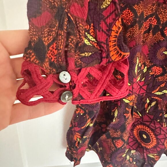 Desigual Red Rosi Long Sleeve Print Dress, Size 4 - Picture 4 of 7